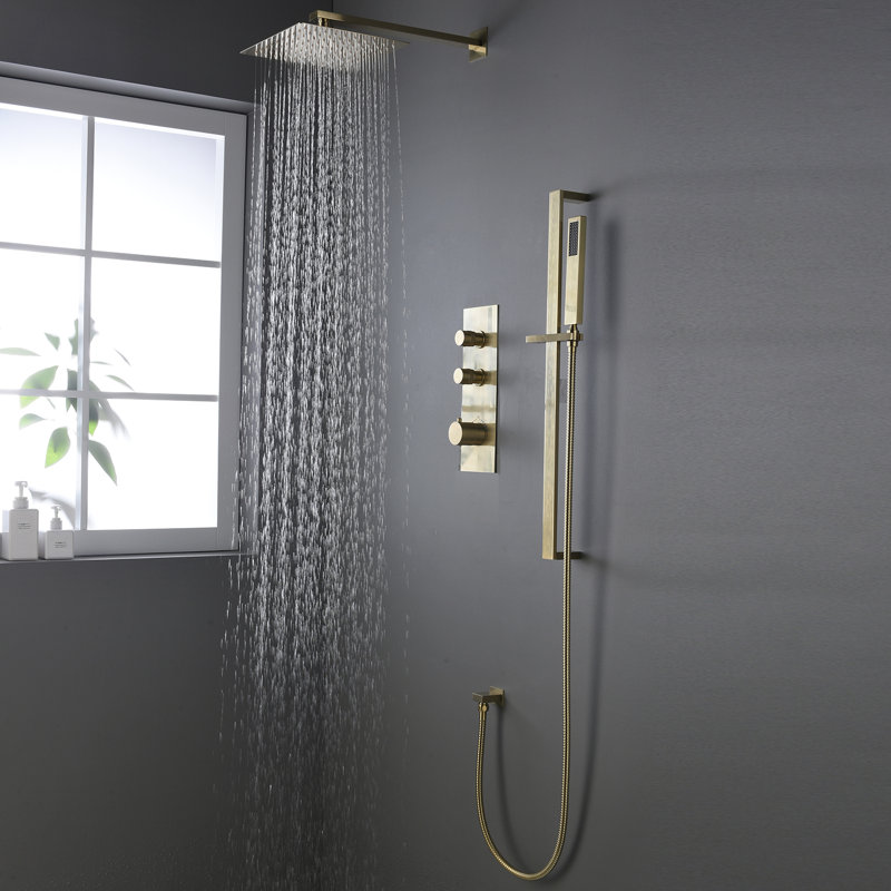 MODLAND Thermostatic Luxury Complete Shower System with Roughin Valve
